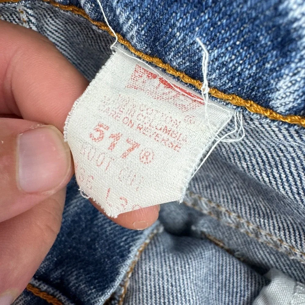 Vintage Levis Jeans Mens 36x30 (Fits 35x29) Blue Denim 517 Bootcut 90s
